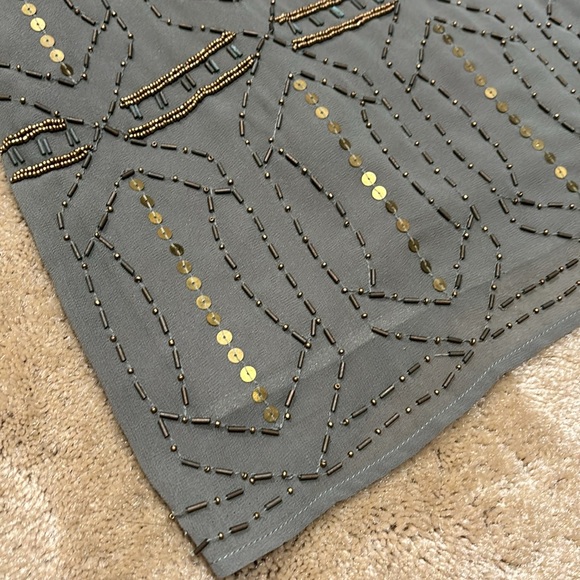 Fossil olive green and gold beaded and sequin top - Picture 8 of 16